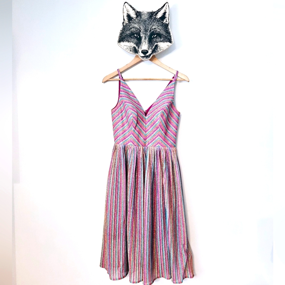STUNNING ☆NWT☆ Dress the Population Women's Haley Fit & Flare Midi Dress - SMALL
